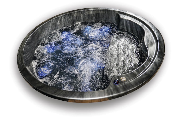 Wolff Finnhaus Badebottich Hot Tub Typ 3 Ø 200 cm mit Acrylwanne, Massagesystem & LED-Beleuchtung
