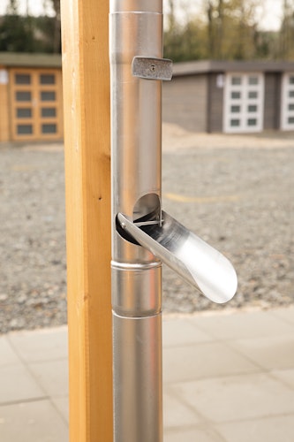 Wolff Finnhaus Aludachrundrinne SD bis 300 cm mit 2 Fallrohren
