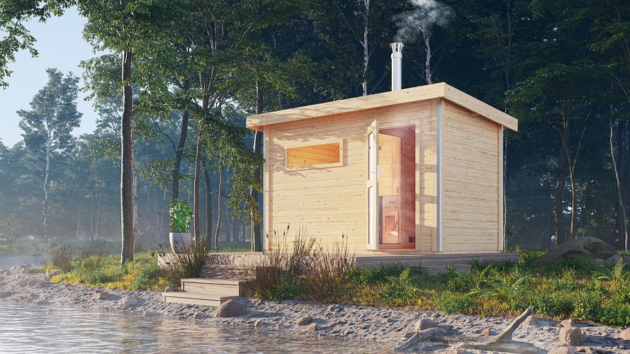 Gartensauna mit Holzofen