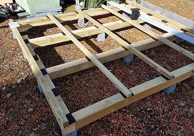 Pfahlfundament fertiges Fundamentgitter