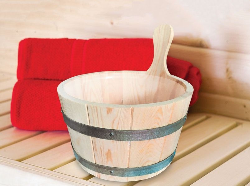 Aufgusskübel aus Holz für die Sauna