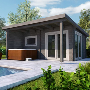 Saunahaus über 18 qm Fläche