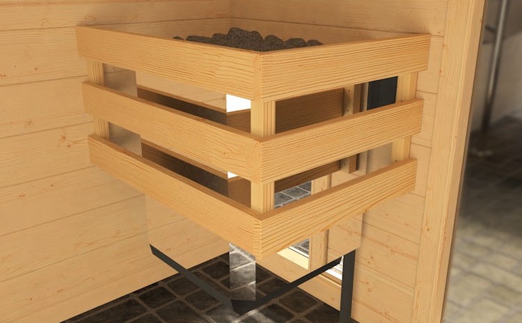Weka Sauna Valida Eck 1.8 mit Glastür/Fenster- Massivholzsauna 38 mm