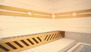 Weka Premium Massivholz-Elementsauna Kemi Panorama 2 mit Glastür+2 Fenster und Sternenhimmel - 45 mm