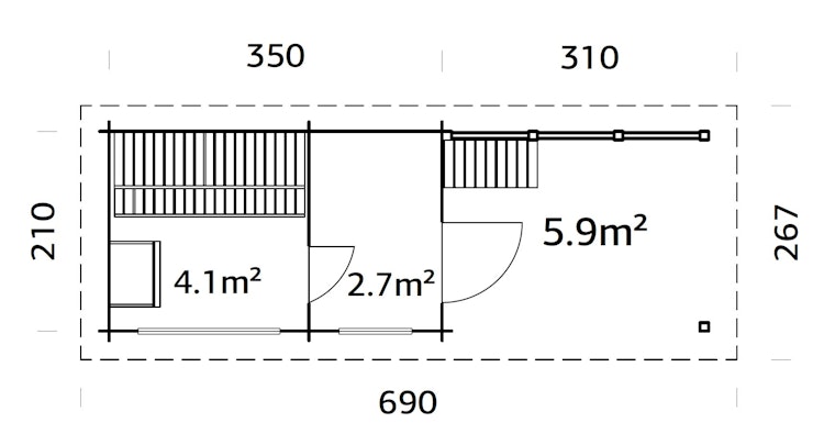 Palmako Saunahaus Sanna 6,8 + 5,9 m²