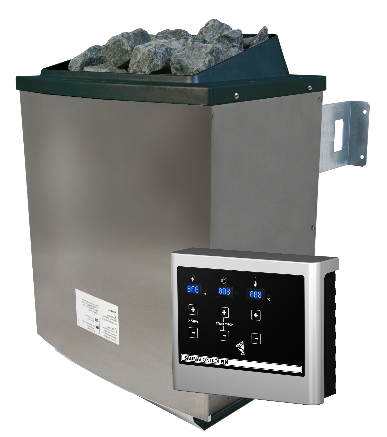 Karibu 9 kW Saunaofen finnisch anthrazit inkl. Steuergerät EASY weiß - Sparset