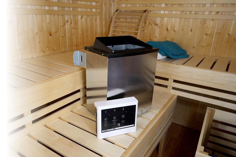 Karibu 9 kW Saunaofen finnisch anthrazit inkl. Steuergerät EASY weiß - Sparset