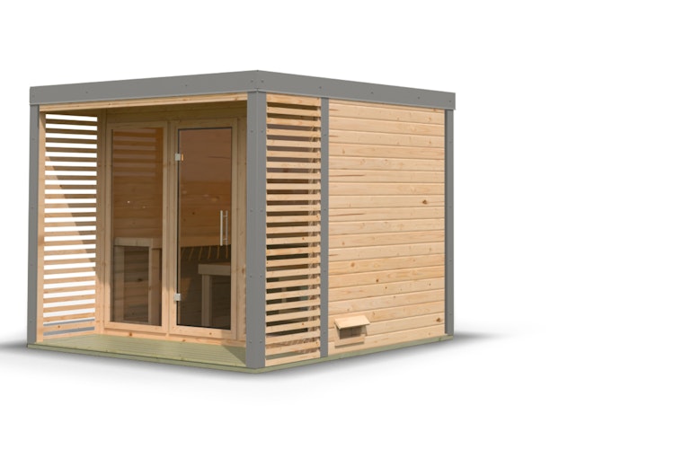 Karibu Saunahaus Ares 3 - Hybridhaus mit Metallrahmen - 38 mm inkl. gratis Sauna-Zubehörset im Wert von 234,94 €