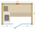 Vorschaubild Infraworld Sauna Gracil Complete 140 - 75 mm Multifunktionssauna inkl. 5-teiligem gratis Zubehörset