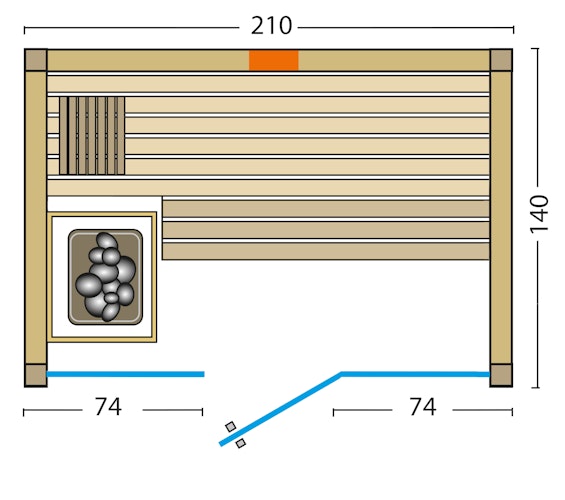 Infraworld Sauna Gracil Complete 140 - 75 mm Multifunktionssauna inkl. 5-teiligem gratis Zubehörset