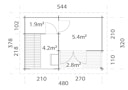 Vorschaubild Palmako Gartensauna Sanna 11,5 m³ - 44 mm