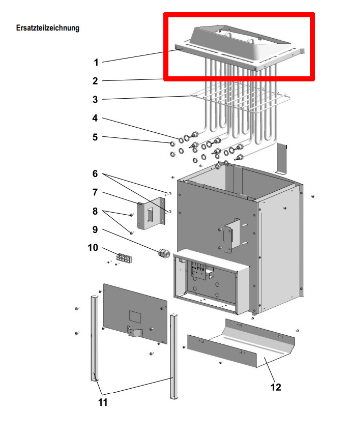 Karibu Ersatzaluminiumabdeckung Aluminiumabdeckung edelstahlfarben für 9 kW-Öfen Finnisch und Bio-Kombi - 086.89.723.11 