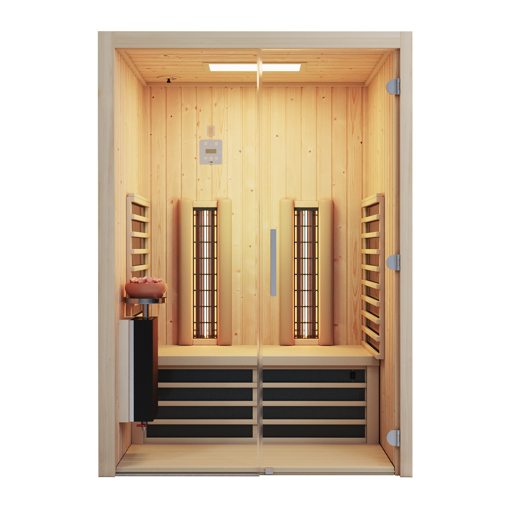 Infraworld Infrarotkabine TrioSol Glas 145 Fichte RG inkl. 5-teiligem gratis Zubehörset