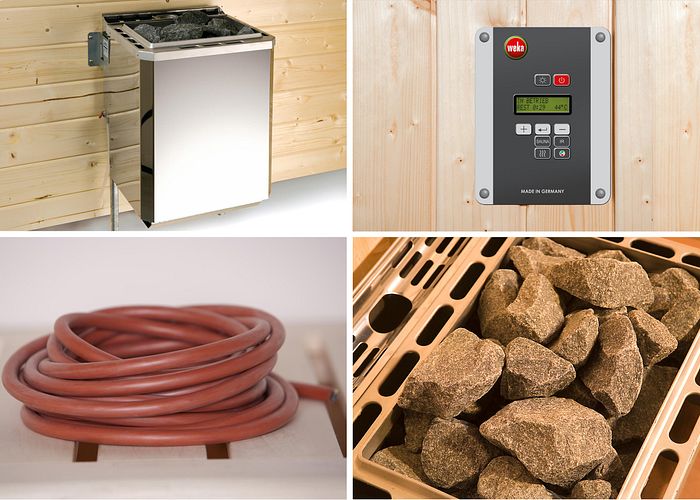 Weka Sauna Halmstad 2 mit Holztür und Fronteinstieg - 68 mm