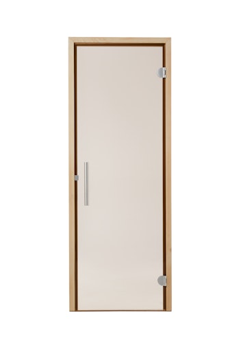 Infraworld Saunatür Exklusiv 1/2/3 und Large mit Holzrahmen und Türgriff - 8 mm ESG (ohne Schwelle)