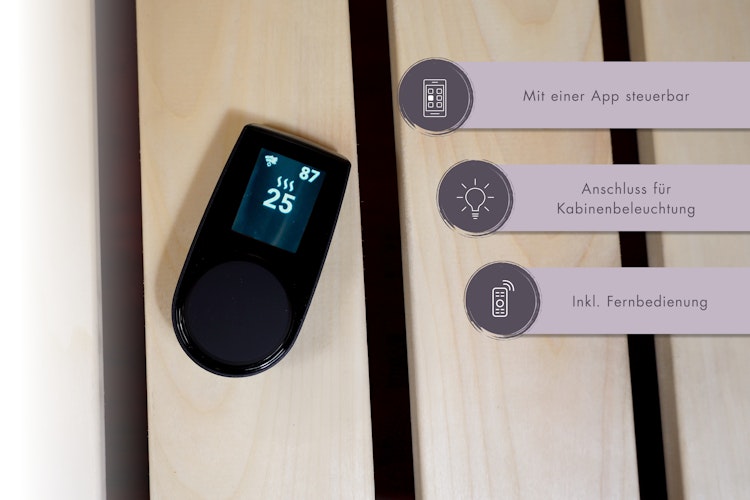Karibu 11 kW Bio-Kombiofen anthrazit inkl. Huum WLAN Steuergerät mit App-Steuerung