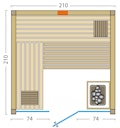 Vorschaubild Infraworld Sauna Gracil Complete 210 - 75 mm Multifunktionssauna inkl. 5-teiligem gratis Zubehörset