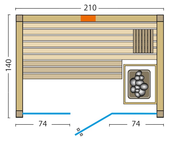 Infraworld Sauna Gracil Complete 140 - 75 mm Multifunktionssauna inkl. 5-teiligem gratis Zubehörset