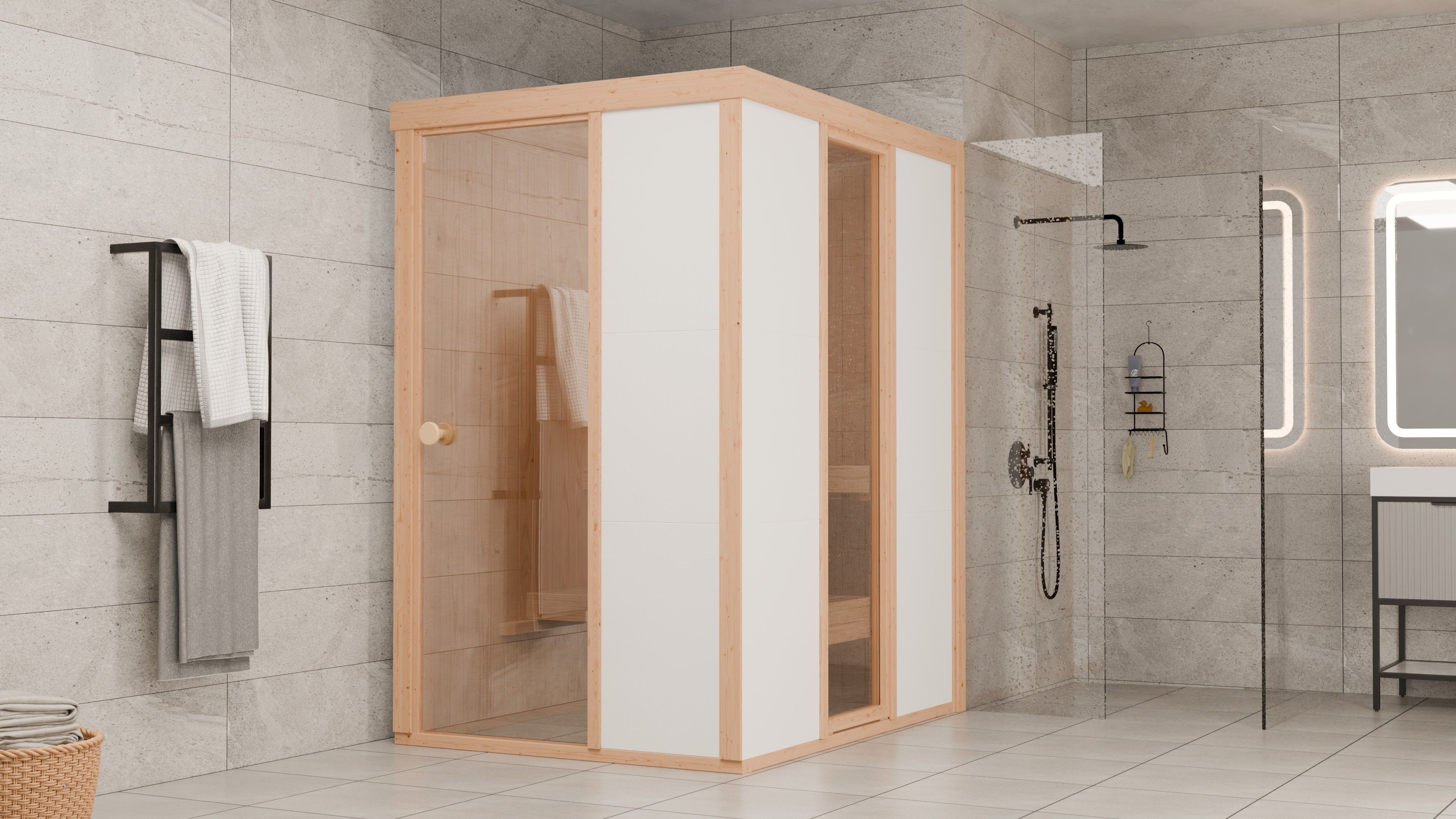 Bertilo Sauna Model 1 Mini white - 58 mm