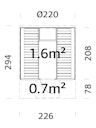 Vorschaubild Palmako Saunafass Anita 1,3 + 0,7m² mit Glaswand