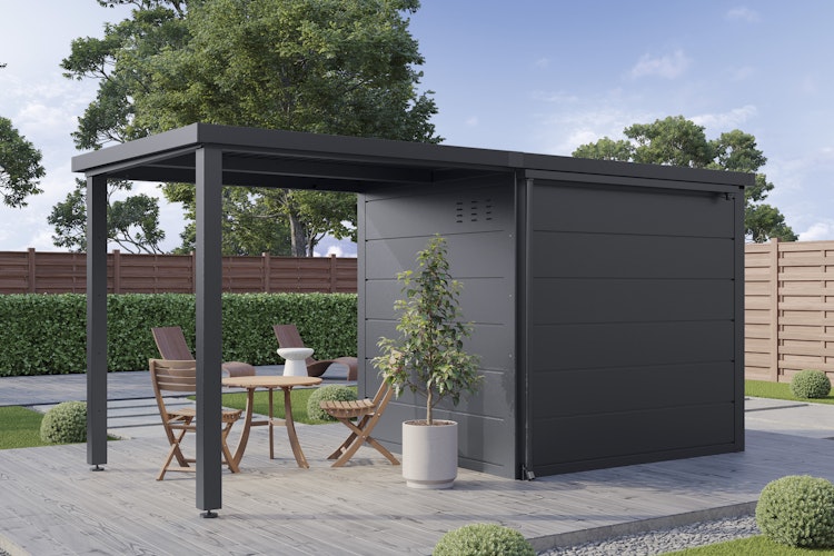 Wolff Finnhaus Metall-Dachrinnenset 580 cm mit 2 Fallrohren für Ulrik & Linnea