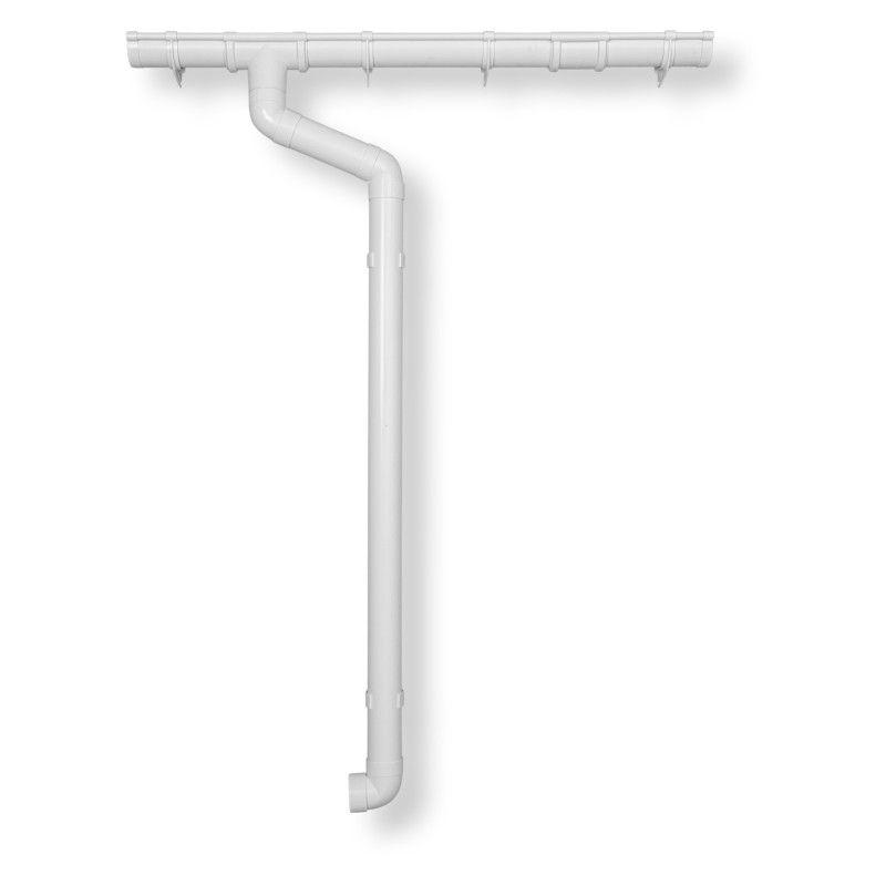 Kunststoff Dachrinnenset 443A für Pultdach/Flachdach Gartenhäuser-weiß