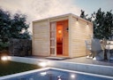 Vorschaubild Karibu Gartensauna Saunahaus Cuben inkl. Vorraum, naturbelassen inkl. gratis Saunaofen im Wert von 599,99 €