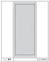 Karibu Ersatz Sauna Türelement 38 mm 815x1796 mm (für Niedrigsaunen) - bronziert - Art. 66683