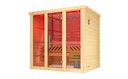 Weka Premium Massivholz-Elementsauna Kemi Panorama 2 mit Glastür+2 Fenster und Sternenhimmel - 45 mm