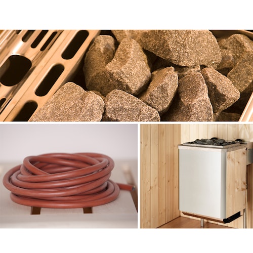 Weka Saunaofen-Set 11 inkl. 9 kW Kompakt-Ofen, Saunasteine, integrierte Steuerung