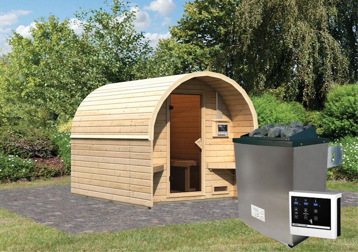 Karibu Gartensauna/Saunafass Fasshaus 2 inkl. gratis Saunaofen im Wert von 599,99 €