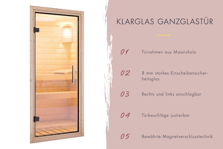 Karibu Design Saunahaus Catalina Blackline mit Vorraum - 73 mm inkl. gratis Saunaofen im Wert von 599,99 €