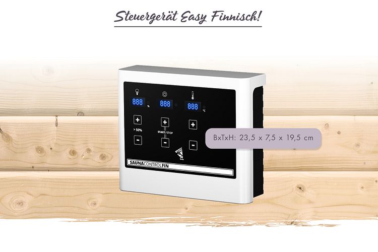 Karibu 9 kW Saunaofen finnisch anthrazit inkl. Steuergerät EASY weiß - Sparset