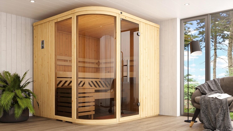 Weka Element-Designsauna Sara 2 Sparset inkl. Ofen - 68 mm - "Alles dabei"