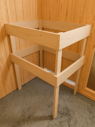 Karibu Gartensauna Pultdach Saunahaus Skrollan 1 mit Vorraum terragrau inkl. gratis Saunaofen im Wert von 599,99 €