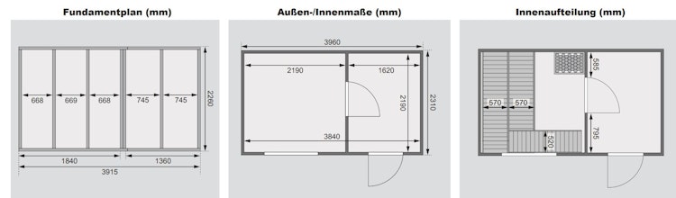 Karibu Saunahaus Skrollan 3 mit Vorraum terragrau (Rechteckfenster) inkl. gratis Saunaofen im Wert von 599,99 €