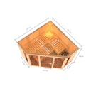 Vorschaubild Karibu Sauna Alcinda 2 Superior mit Eckeinstieg 68 mm inkl. gratis Saunaofen im Wert von 599,99 €