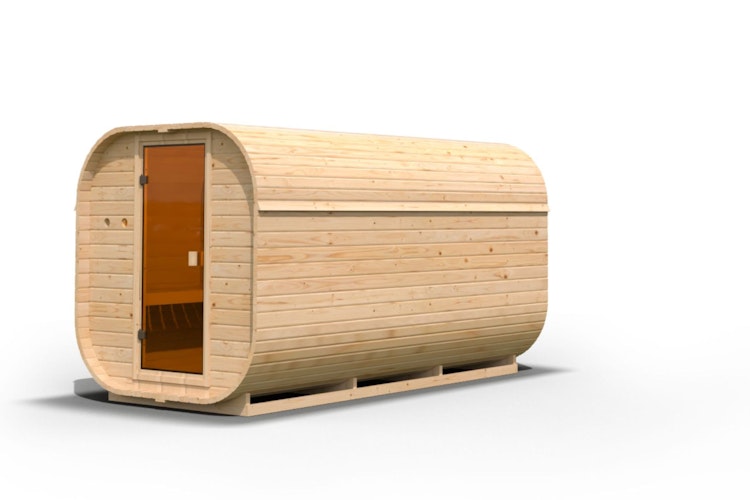 Karibu Saunahaus Fasssauna Quadro 3 - 38 mm inkl. 5-teiligem Gratis-Zubehörpaket im Wert von 100 €