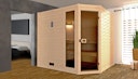 Vorschaubild Weka Sauna Valida Eck Gr. 3 mit Glastür+Fenster - Massivholzsauna 38 mm mit Eckeinstieg