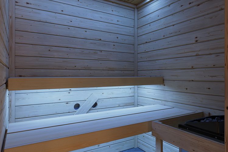 Karibu Sauna Valida (Fronteinstieg) - 28 mm Massivholz Aktionssauna 230 Volt Plug & Play