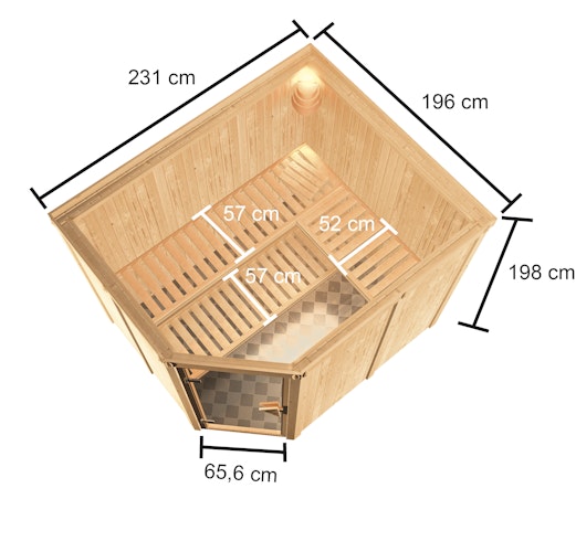 Karibu Woodfeeling Sauna Horna - 68 mm Aktionssauna