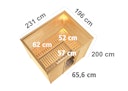 Vorschaubild Karibu Sauna Sonara - Massivholzsauna mit Fronteinstieg 38 mm inkl. gratis Saunaofen im Wert von 599,99 €