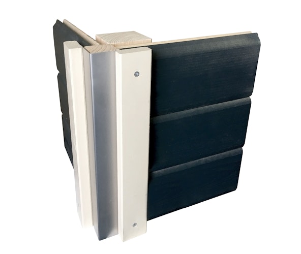 Karibu Saunahaus Skrollan 3 mit Vorraum terragrau (Rechteckfenster) inkl. gratis Saunaofen im Wert von 599,99 €