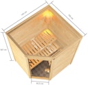 Vorschaubild Karibu Woodfeeling Sauna Antonia - 38 mm Massivholz Aktionssauna inkl. gratis Saunaofen im Wert von 599,99 €