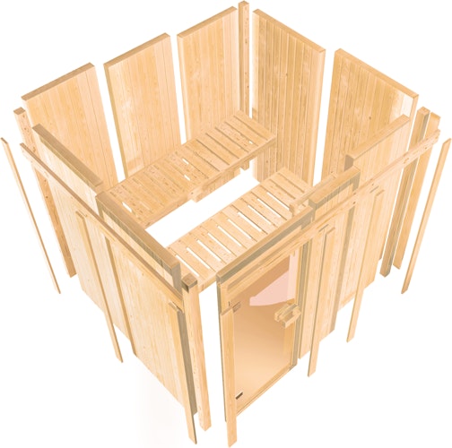 Karibu Woodfeeling Sauna Tromsö - 68 mm Aktionssauna