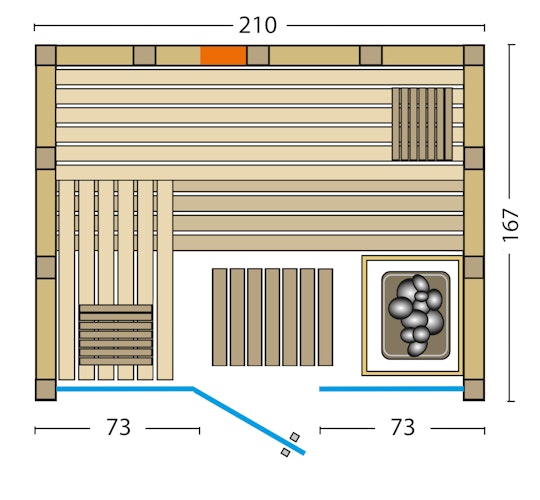 Infraworld Sauna Solido Glas Complete 167 - 40 mm Multifunktionssauna inkl. 5-teiligem gratis Zubehörset