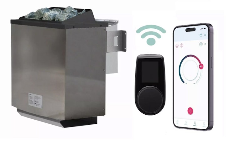 Karibu 4,5 kW Bio-Kombiofen anthrazit inkl. Huum WLAN Steuergerät mit App-Steuerung