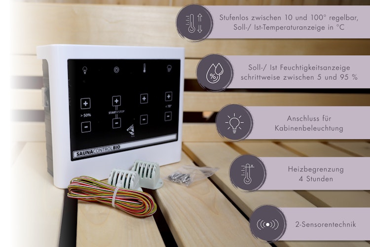Karibu 9 kW Bio-Kombiofen Saunaofen anthrazit inkl. Steuergerät EASY schwarz - Sparset