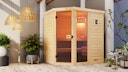 Vorschaubild Weka Massivholz-Elementsauna Laukkala 2 mit Glastüre+Fenster - 38 mm mit Eckeinstieg