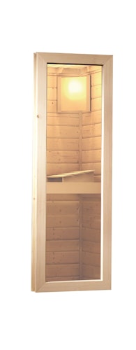 Karibu Saunahaus Skrollan 3 mit Vorraum naturbelassen (Rechteckfenster) inkl. gratis Saunaofen im Wert von 599,99 €